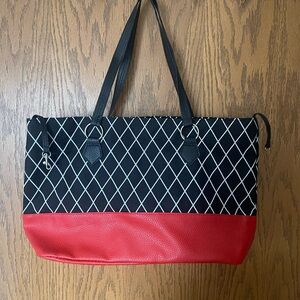 Stylish Black and Red Tote Bag